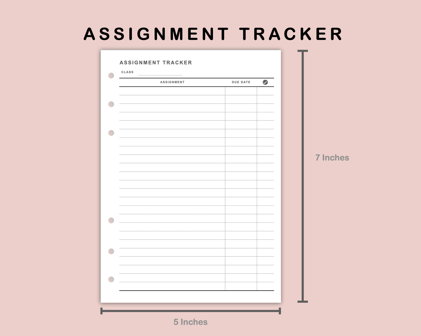 B6 Inserts - Assignment Tracker