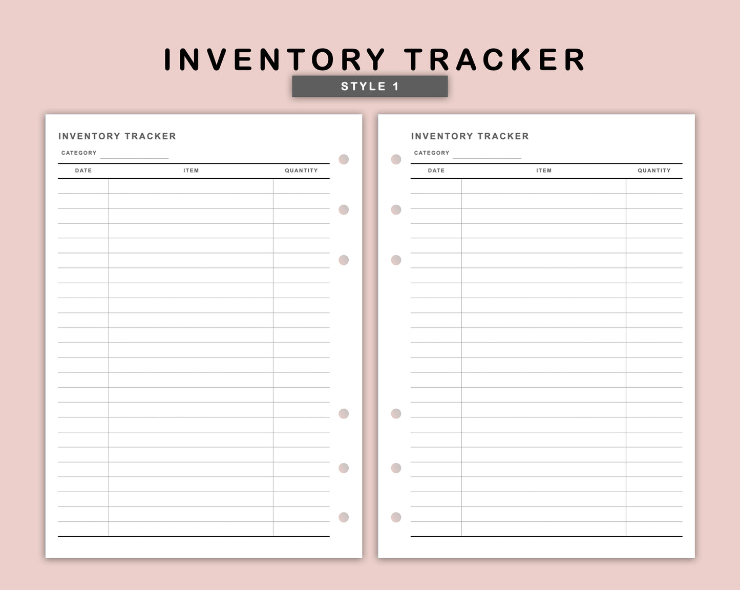 B6 Inserts - Inventory Tracker