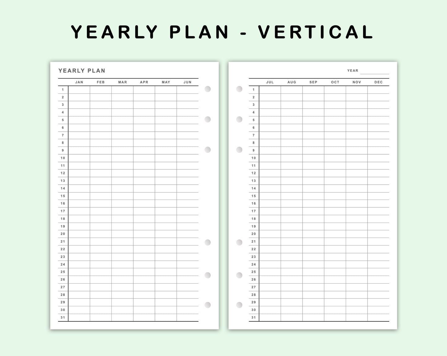 FC Compact Inserts - Yearly Plan - Vertical