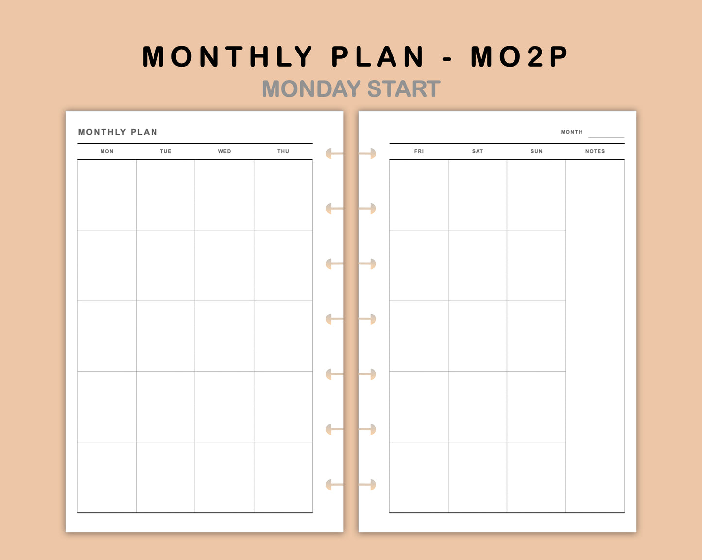 Mini Happy Planner Inserts - Monthly Plan - MO2P