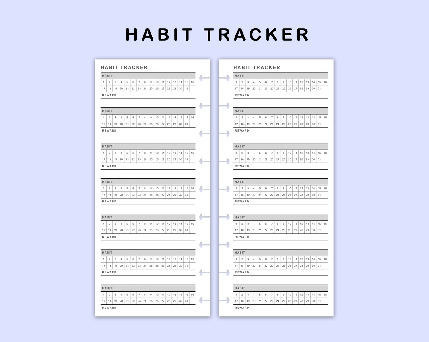 Skinny Classic HP Inserts - Habit Tracker