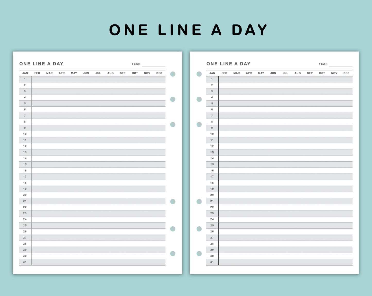 B6 Wide Inserts - One Line A Day