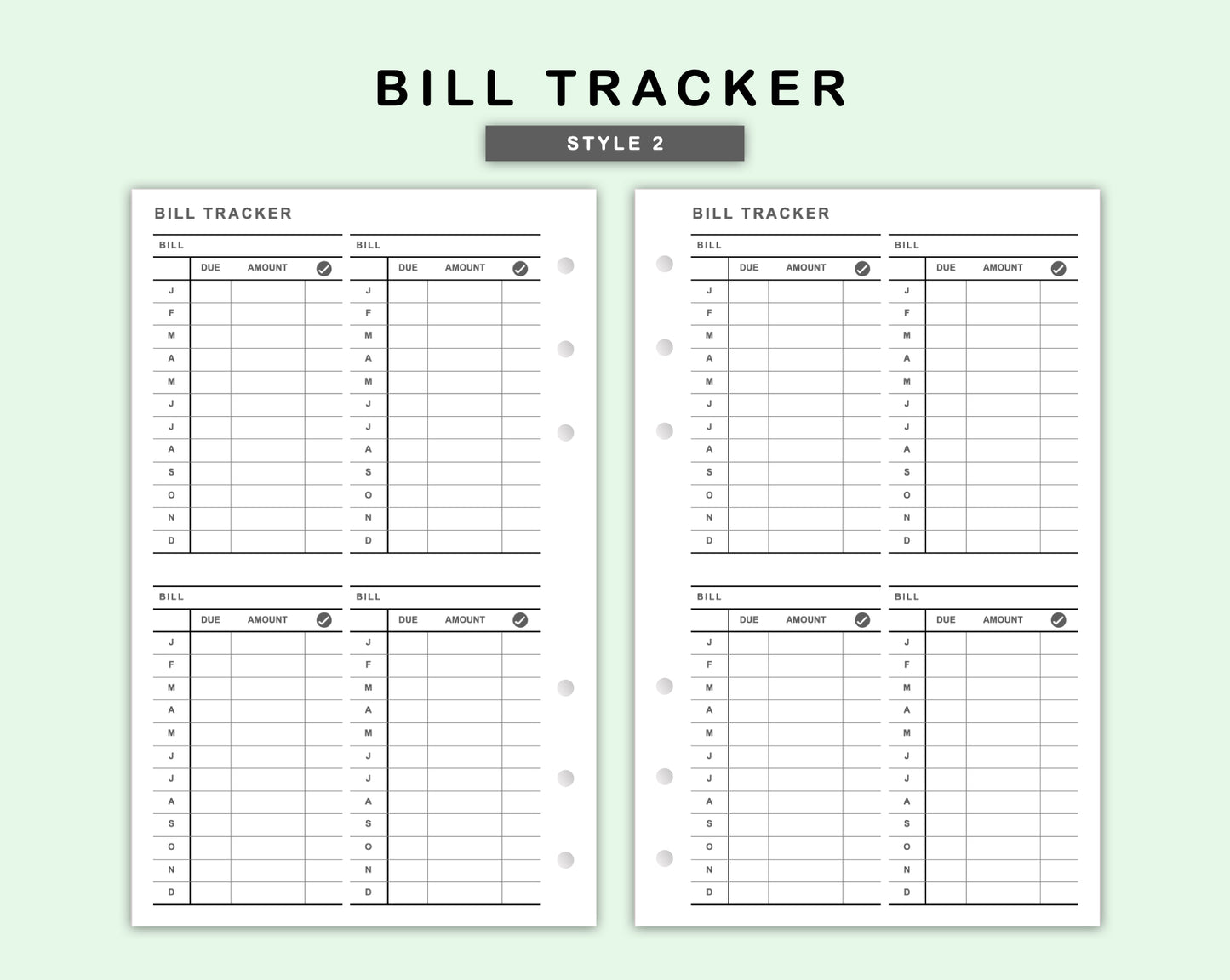 FC Compact Inserts - Bill Tracker