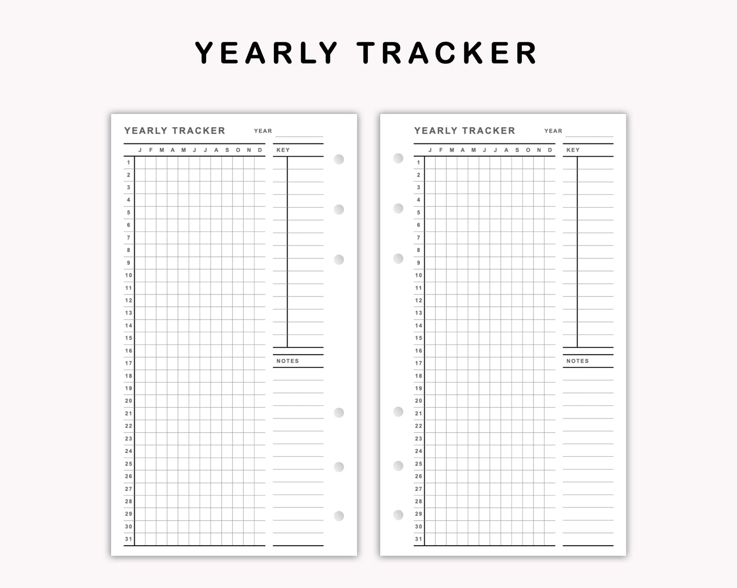 Personal Inserts - Yearly Tracker