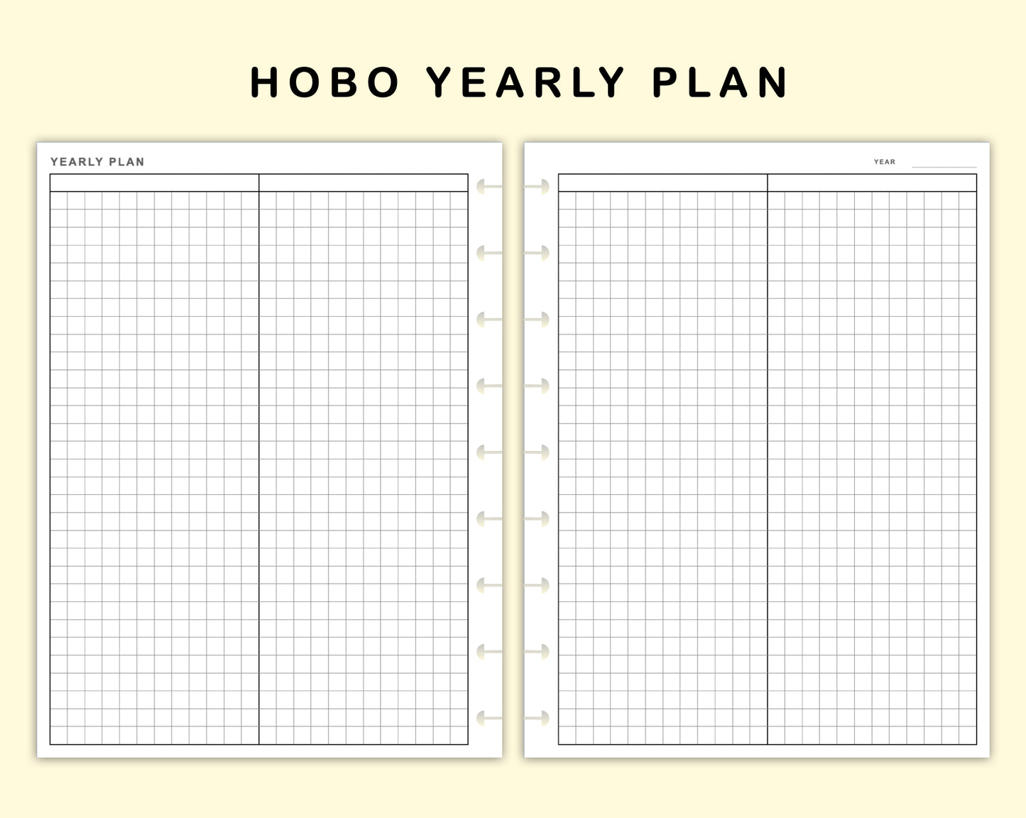 Classic HP Inserts - Yearly Plan - Hobonichi