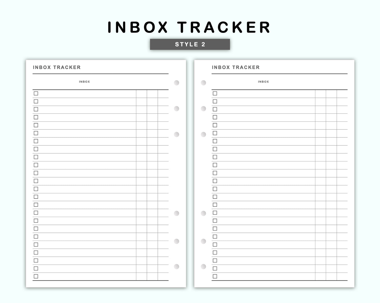 Personal Wide Inserts - Inbox Tracker