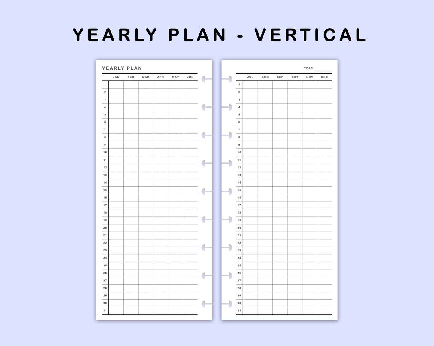Skinny Classic HP Inserts - Yearly Plan - Vertical