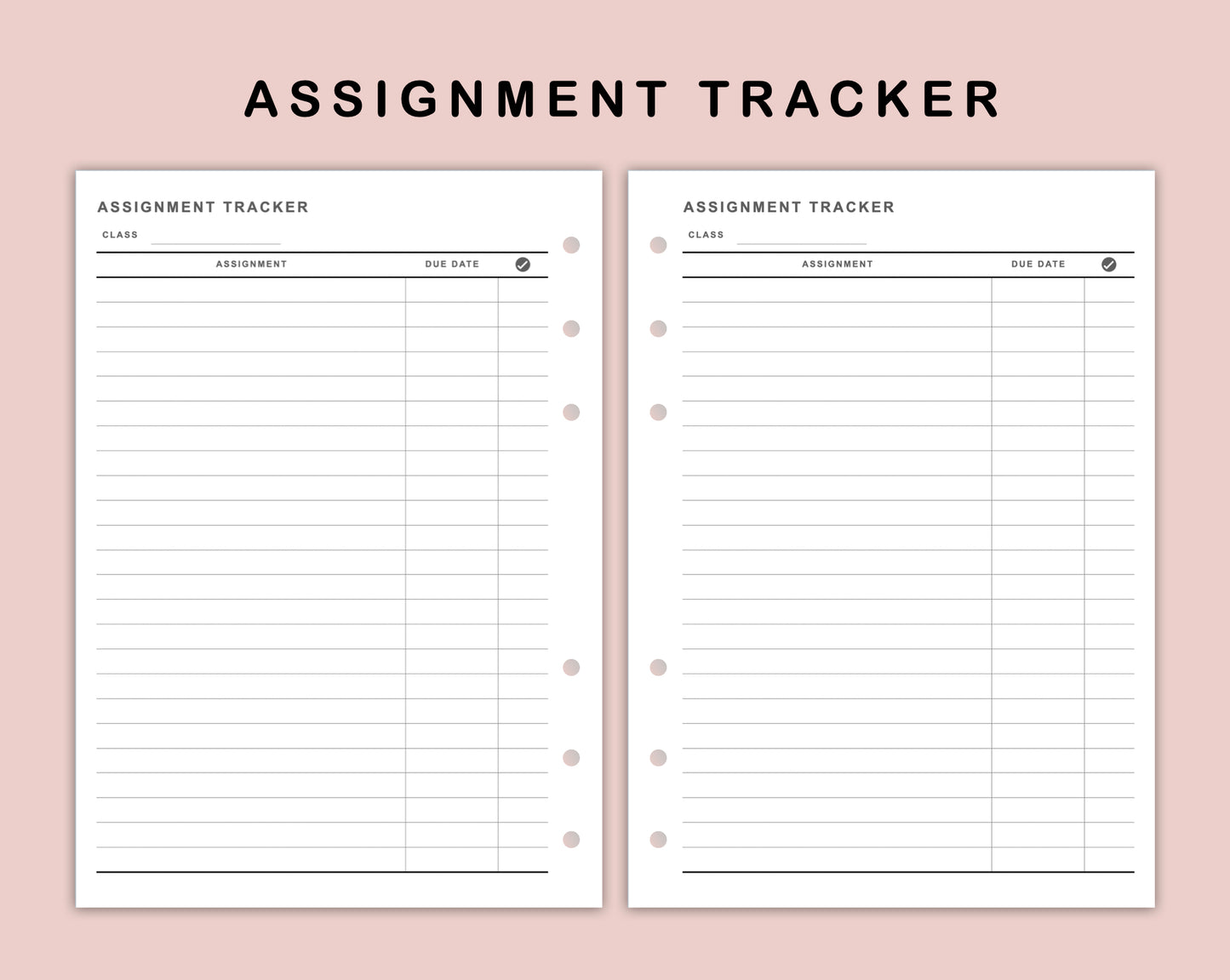 B6 Inserts - Assignment Tracker