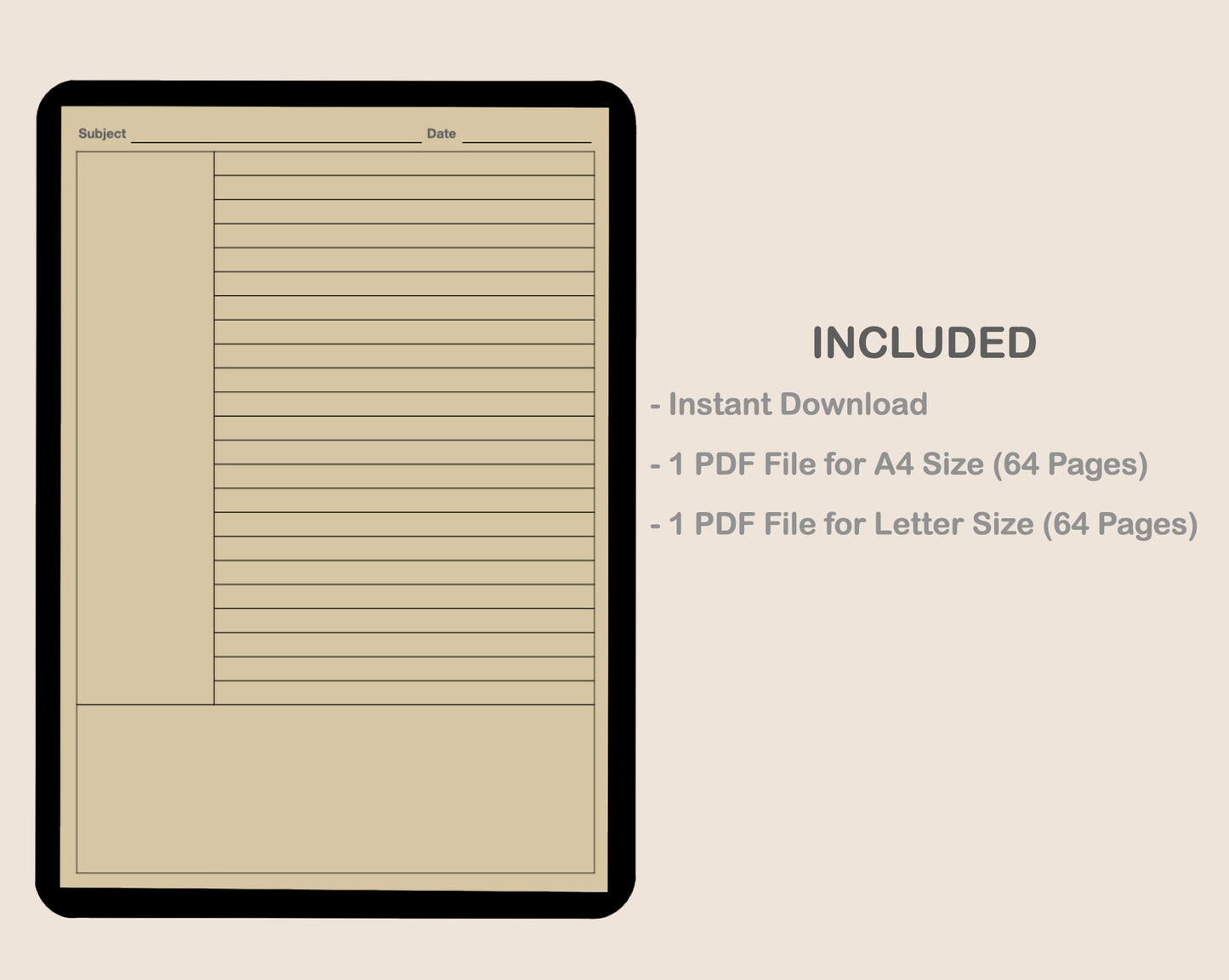 Digital Cornell Notes - Earthy