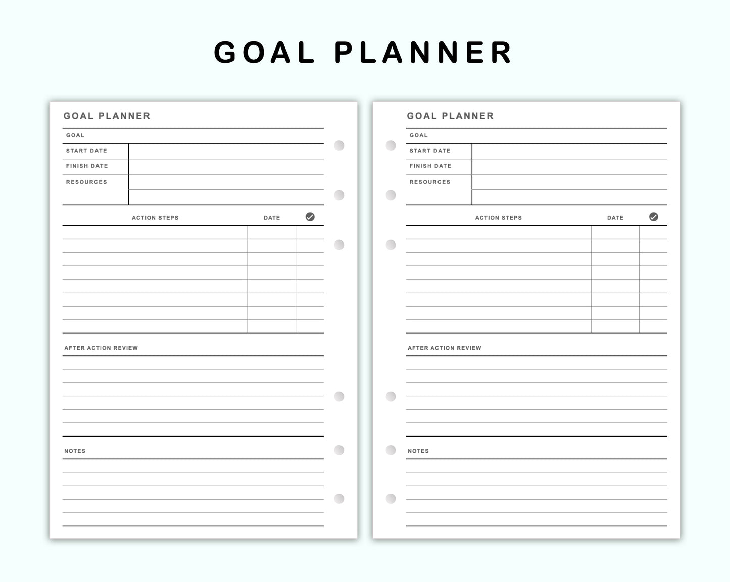Personal Wide Inserts - Goal Planner