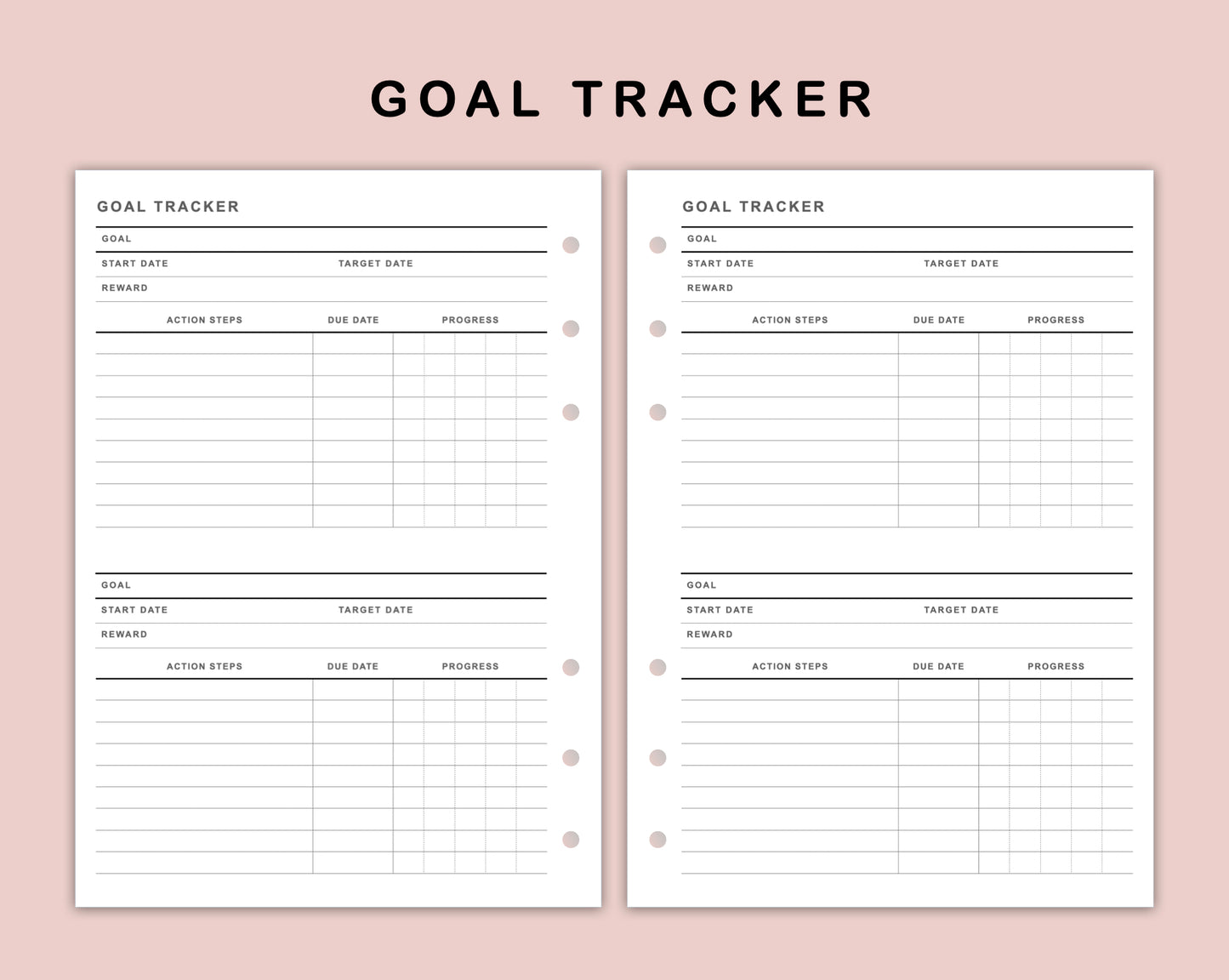 B6 Inserts - Goal Tracker