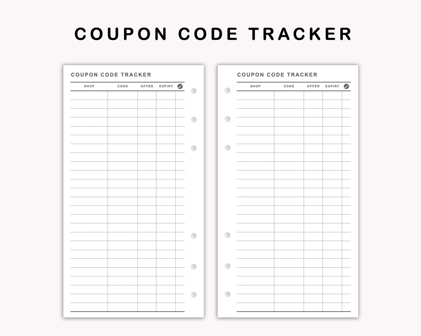 Personal Inserts - Coupon Code Tracker