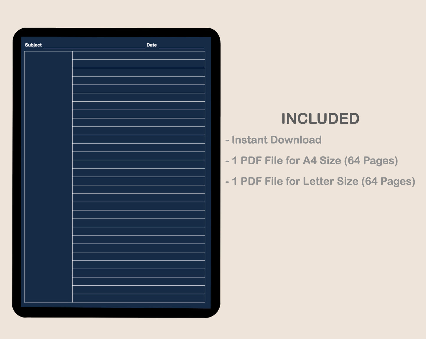 Digital Cornell Notes - Blue