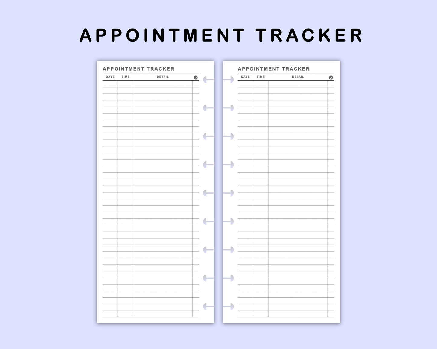 Skinny Classic HP Inserts - Appointment Tracker