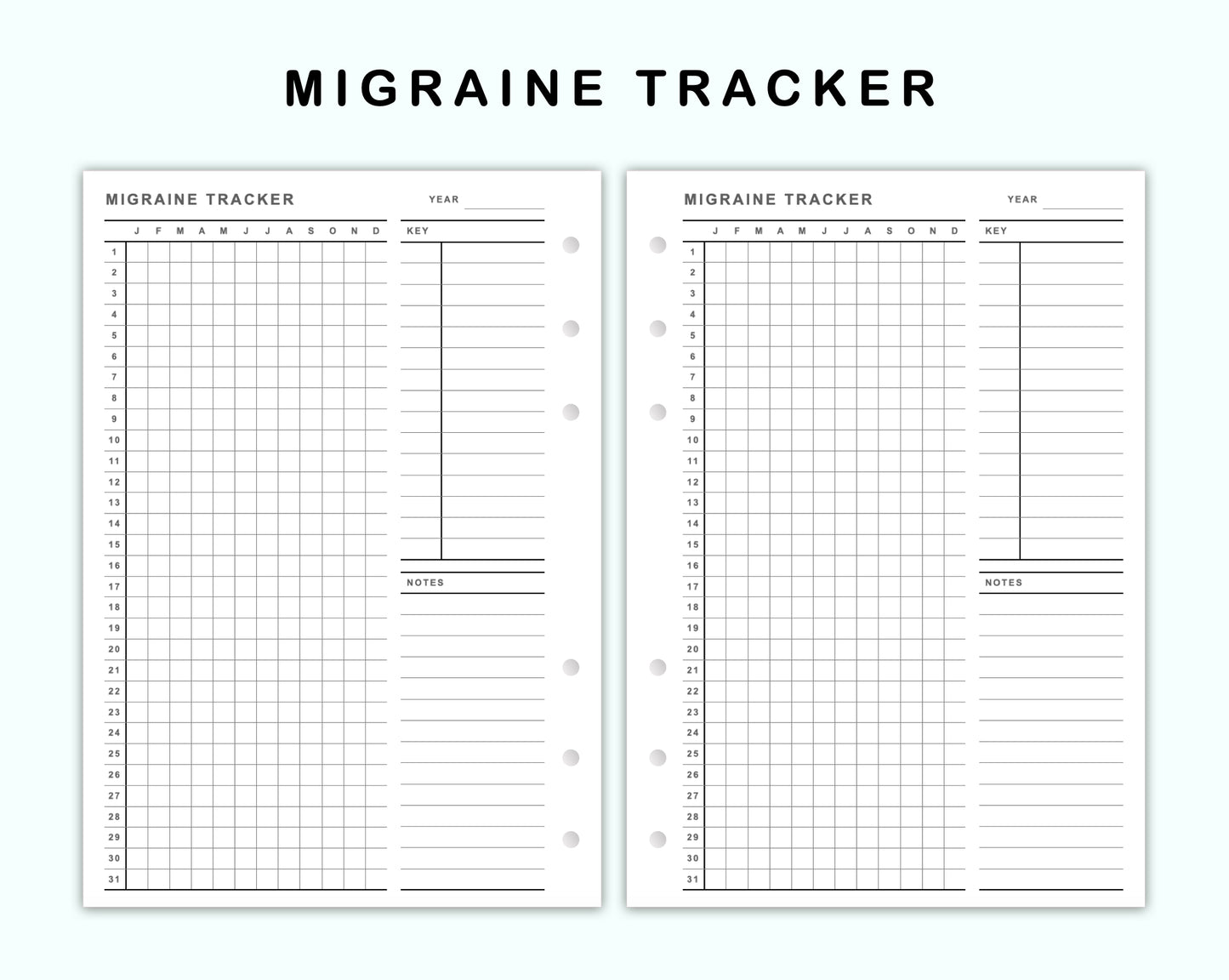 Personal Wide Inserts - Migraine Tracker