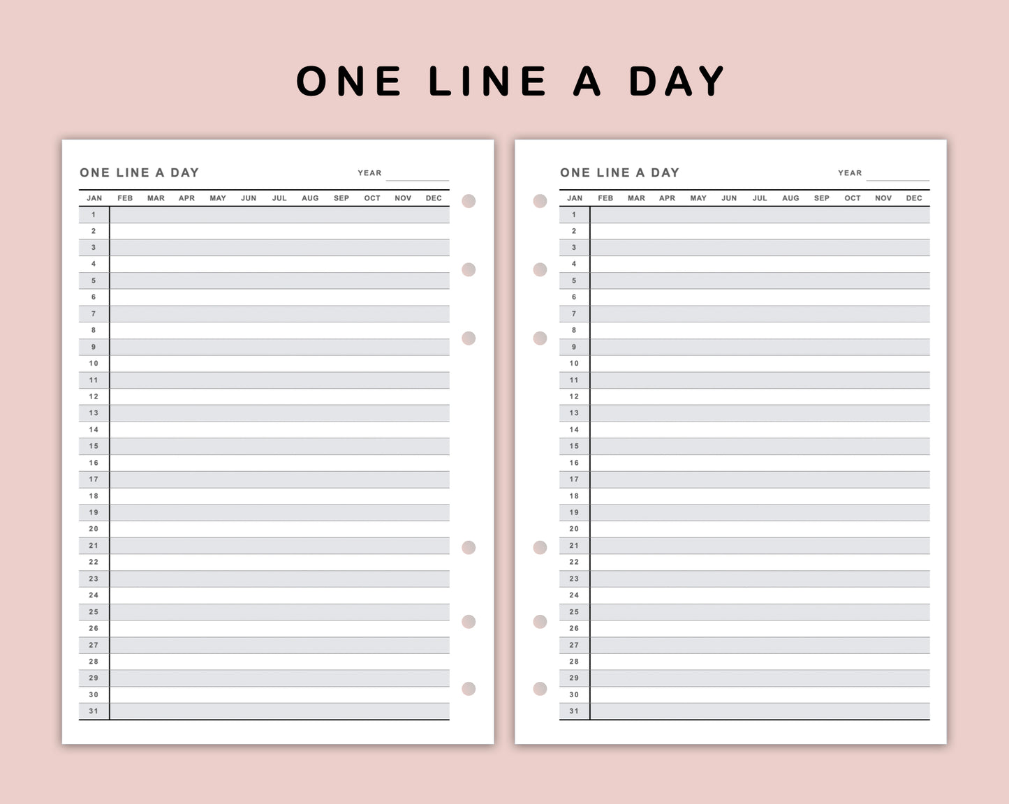 B6 Inserts - One Line A Day