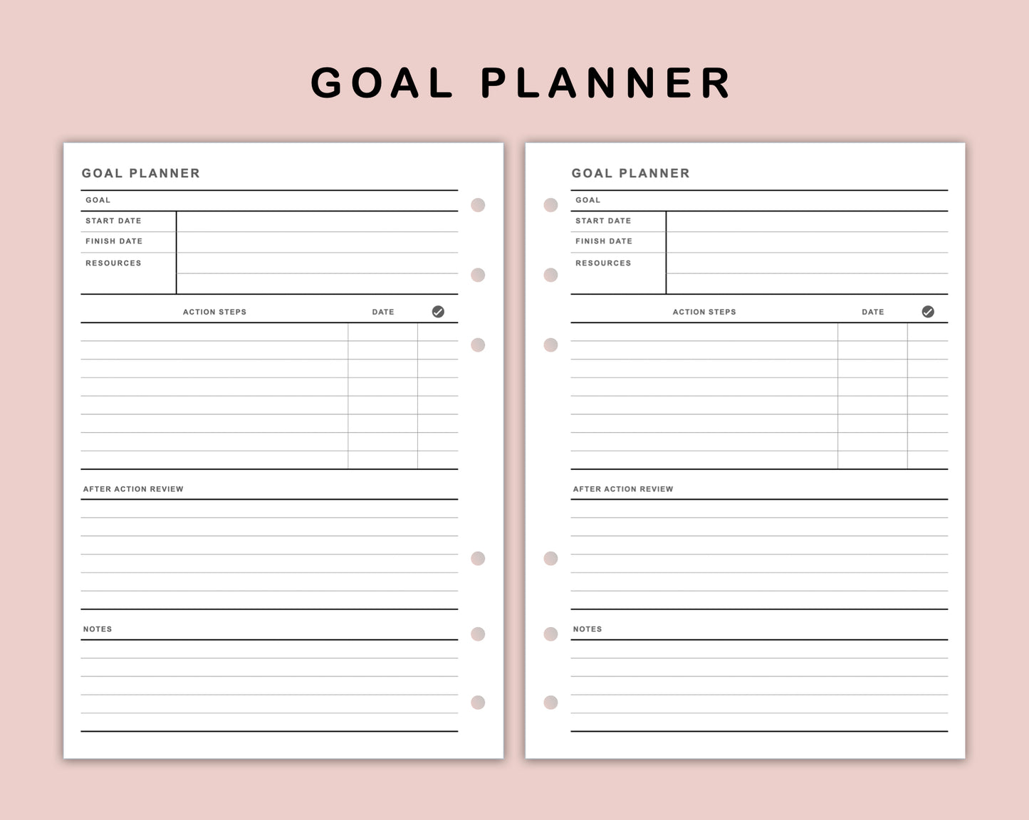 B6 Inserts - Goal Planner