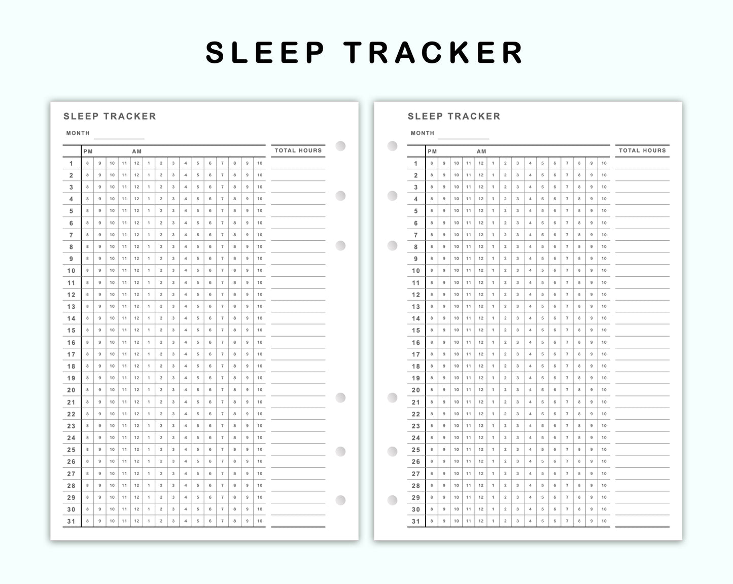 Personal Wide Inserts - Sleep Tracker