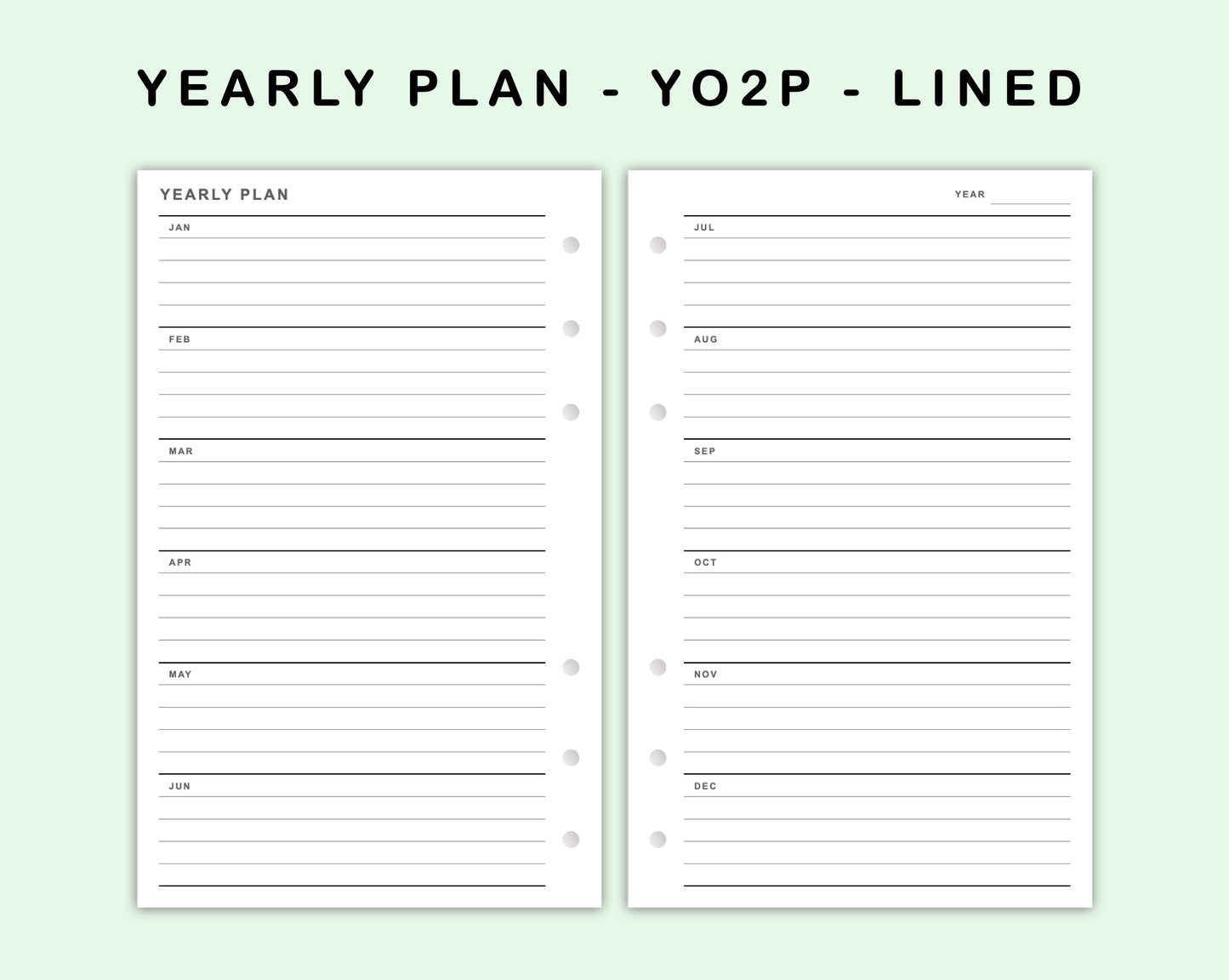 FC Compact Inserts - Yearly Plan - YO2P - Lined