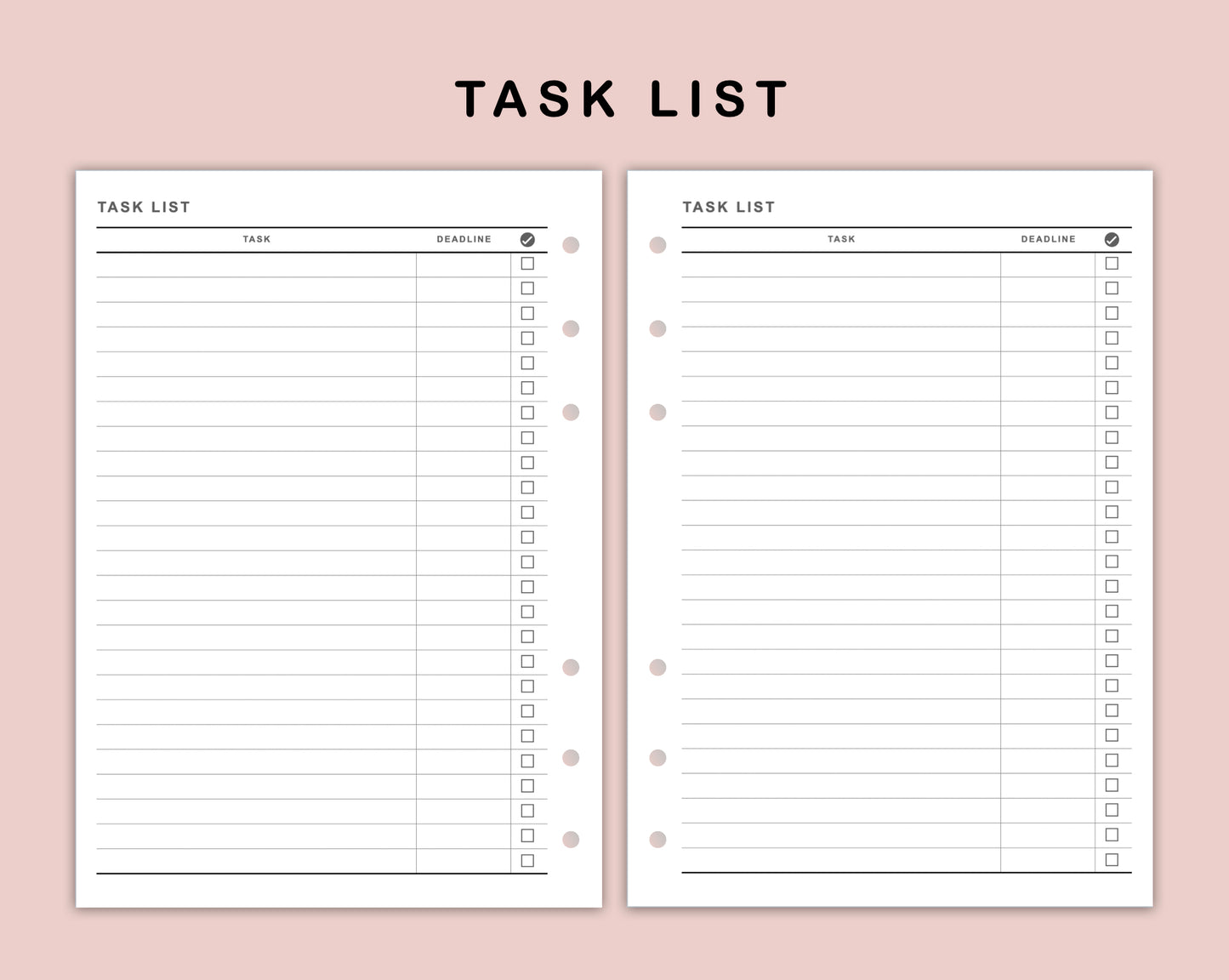 B6 Inserts - Task List