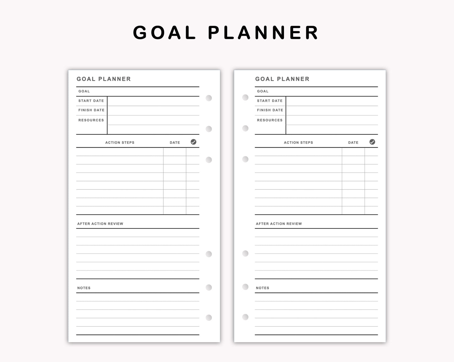 Personal Inserts - Goal Planner