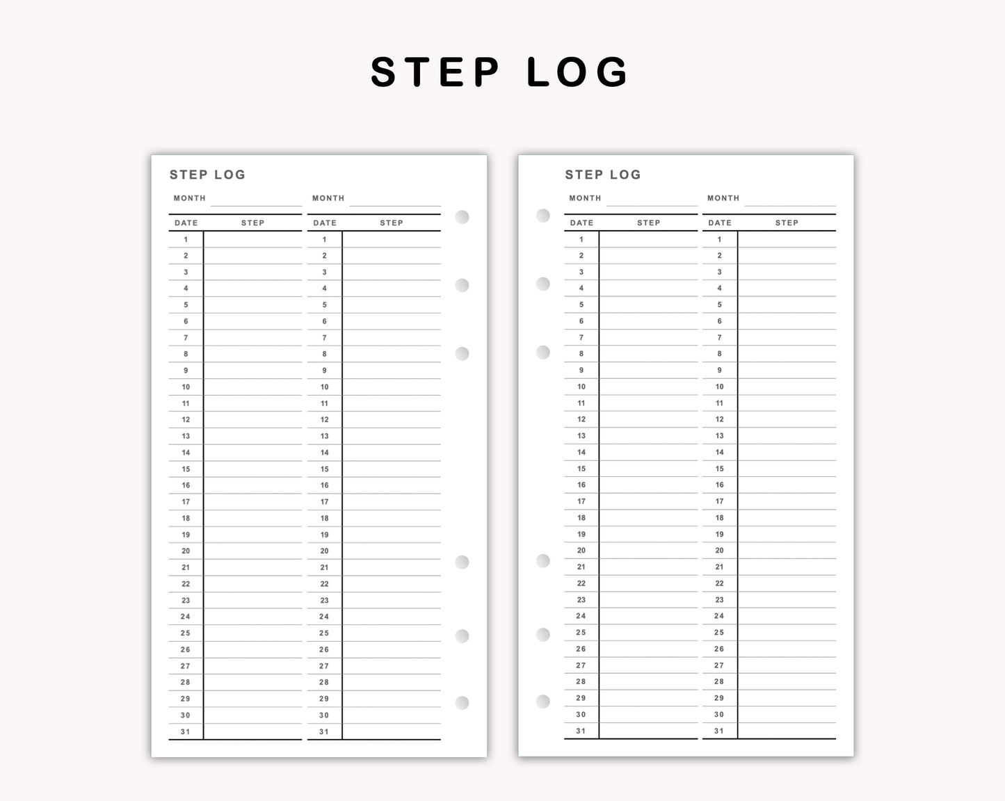 Personal Inserts - Step Log