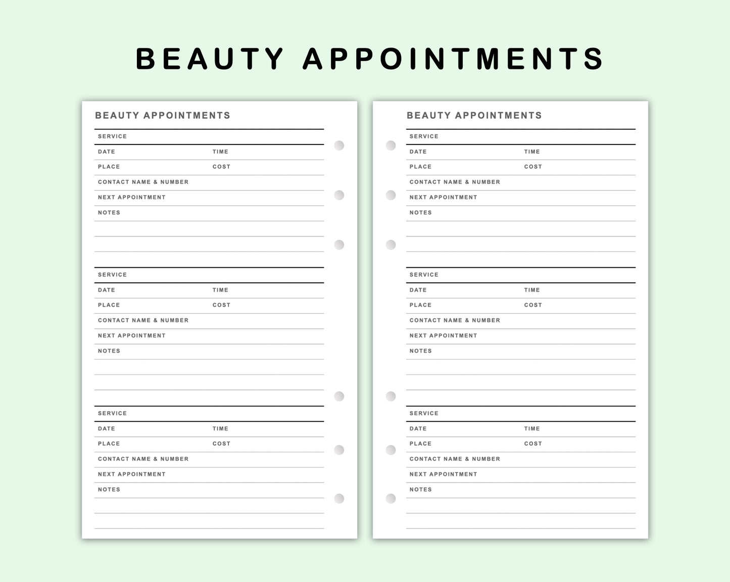 FC Compact Inserts - Beauty Appointments