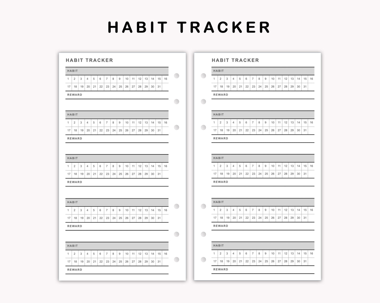 Personal Inserts - Habit Tracker