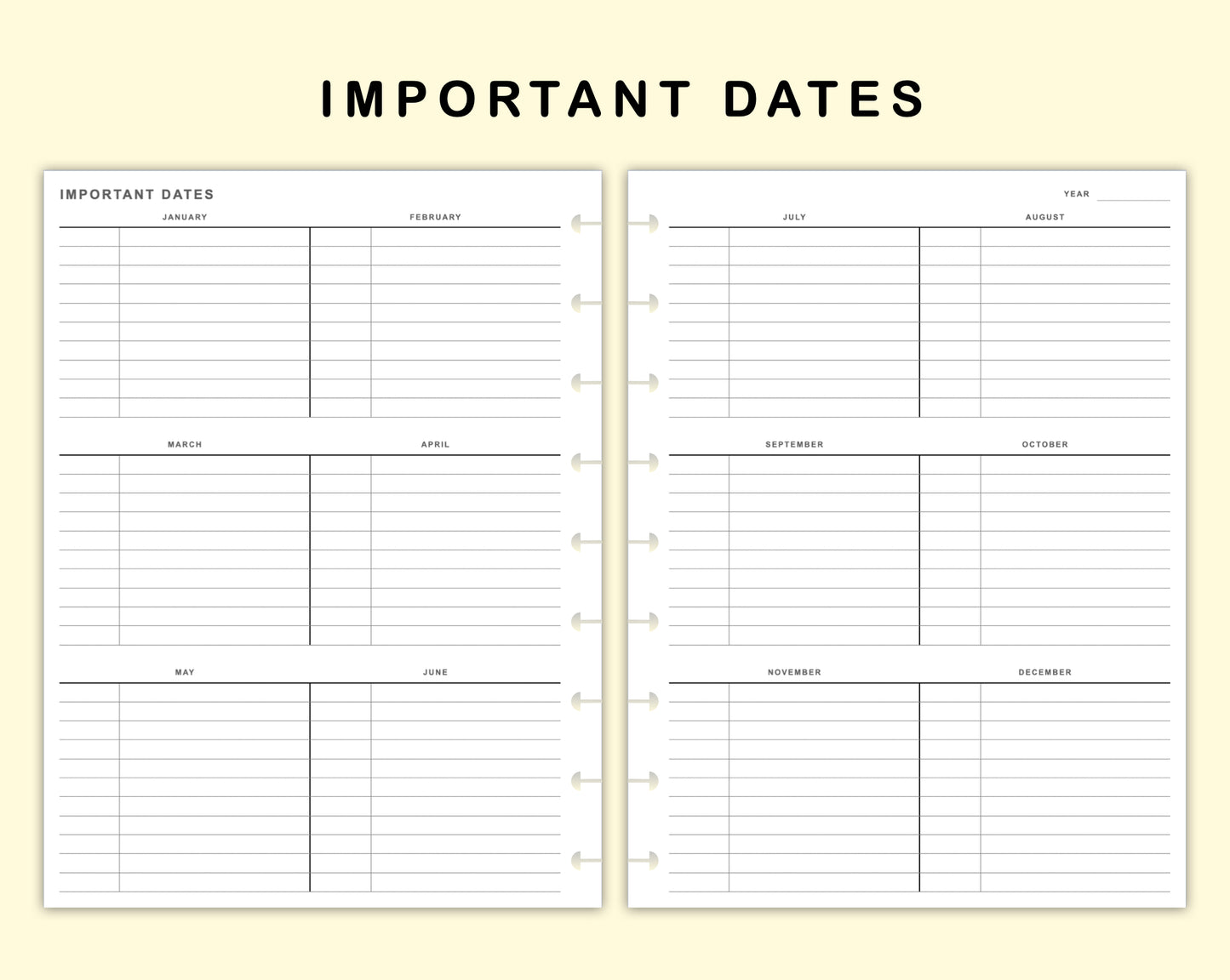 Classic HP Inserts - Important Dates