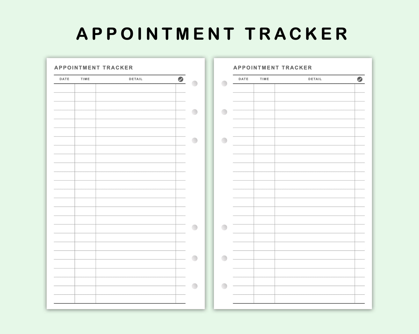 FC Compact Inserts - Appointment Tracker