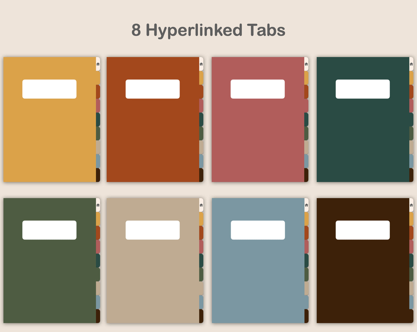 Digital Notebook 8 Tab - Portrait - Retro