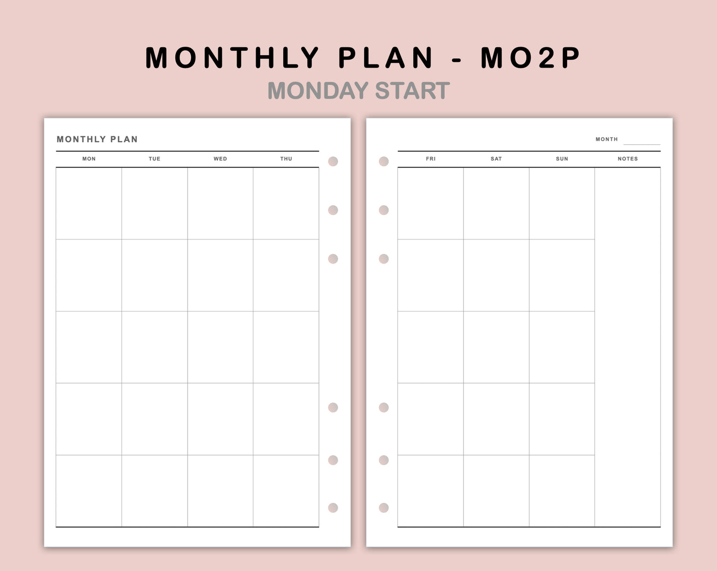 B6 Inserts - Monthly Plan - MO2P