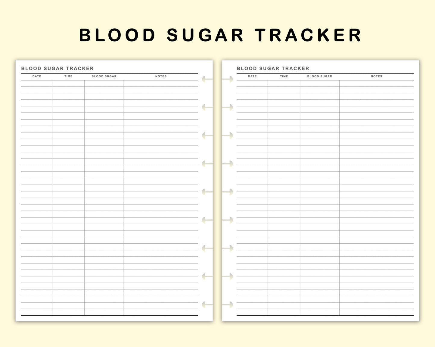 Classic HP Inserts - Blood Sugar Tracker