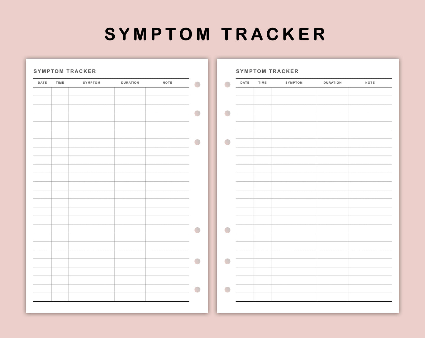 B6 Inserts - Symptom Tracker