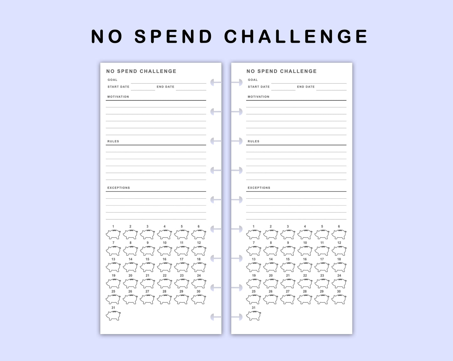 Skinny Classic HP Inserts - No Spend Challenge