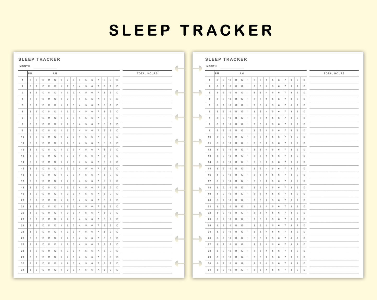 Classic HP Inserts - Sleep Tracker