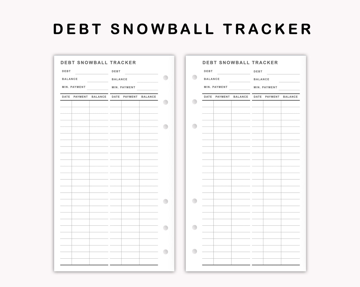 Personal Inserts - Debt Snowball Tracker