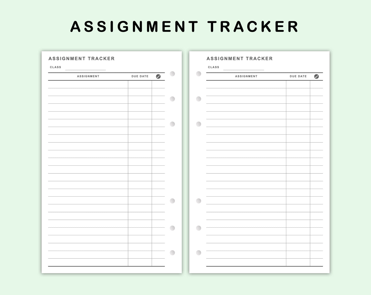 FC Compact Inserts - Assignment Tracker