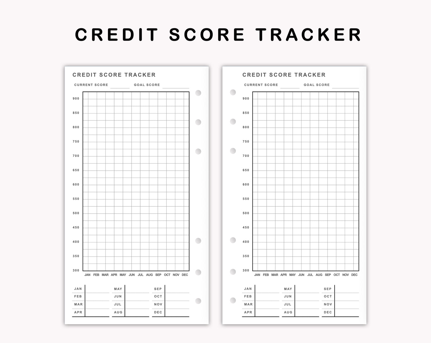 Personal Inserts - Credit Score Tracker