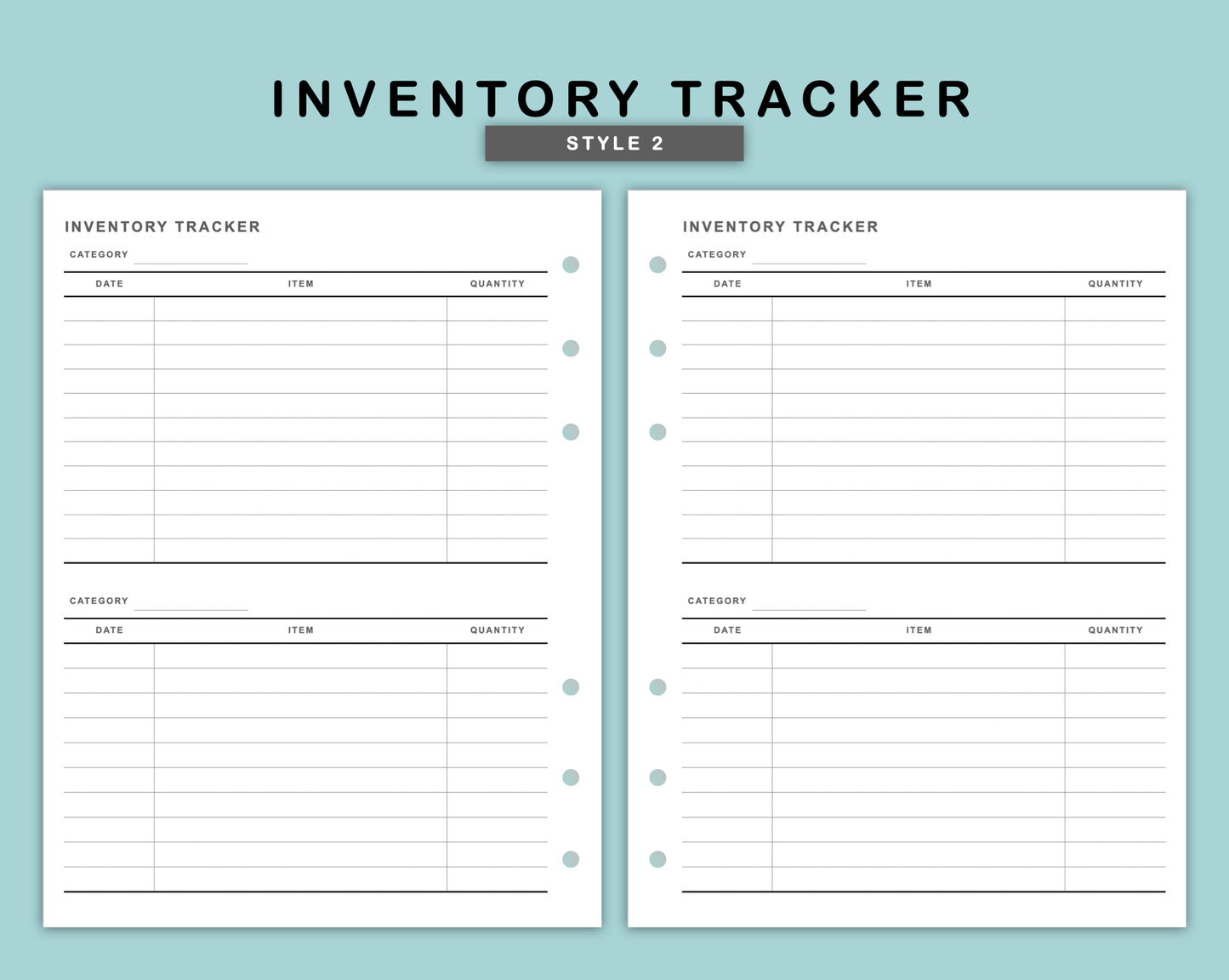 B6 Wide Inserts - Inventory Tracker