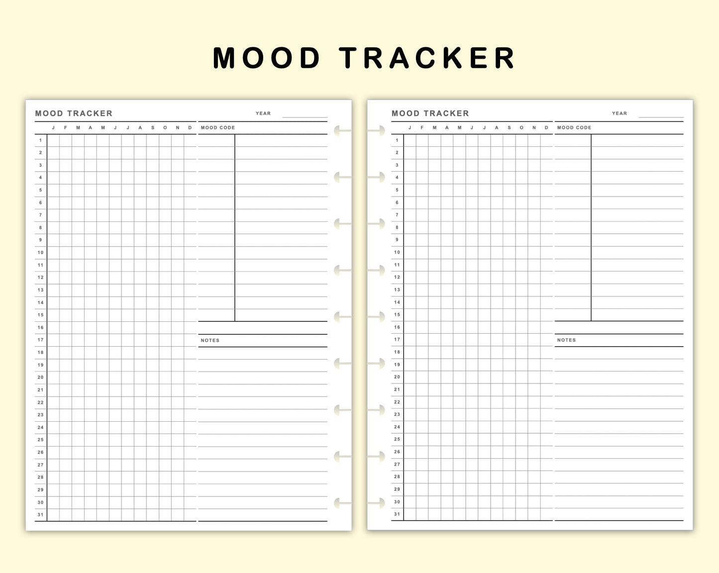 Classic HP Inserts - Mood Tracker