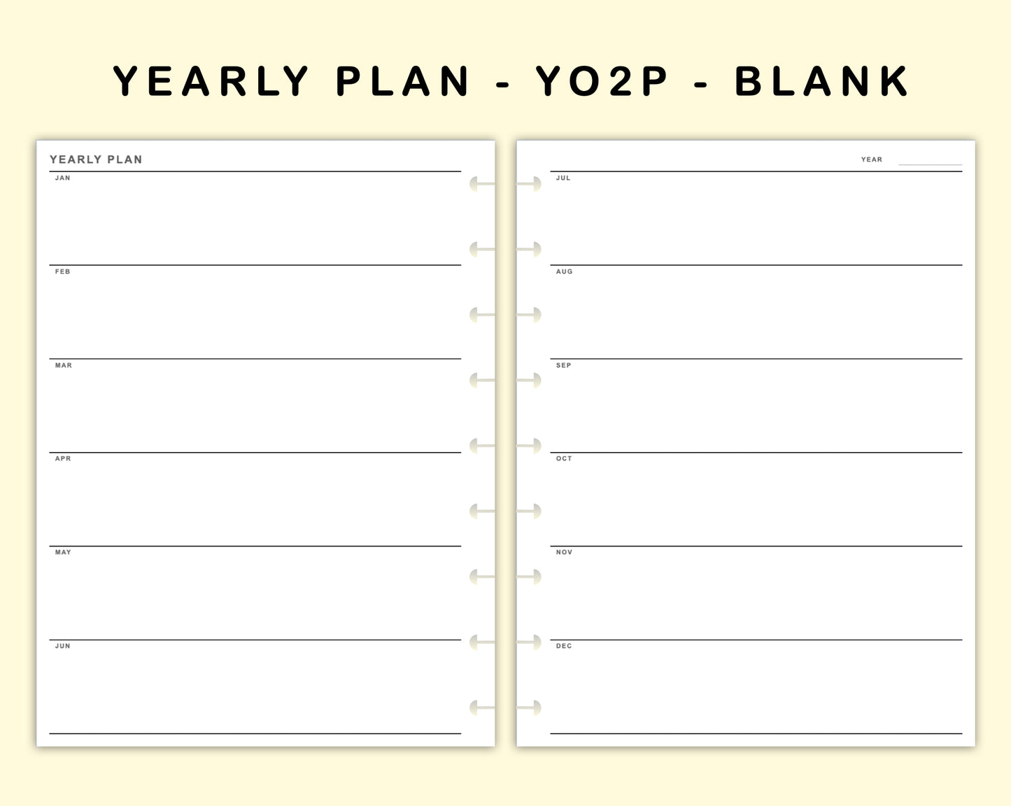 Classic HP Inserts - Yearly Plan - YO2P - Blank