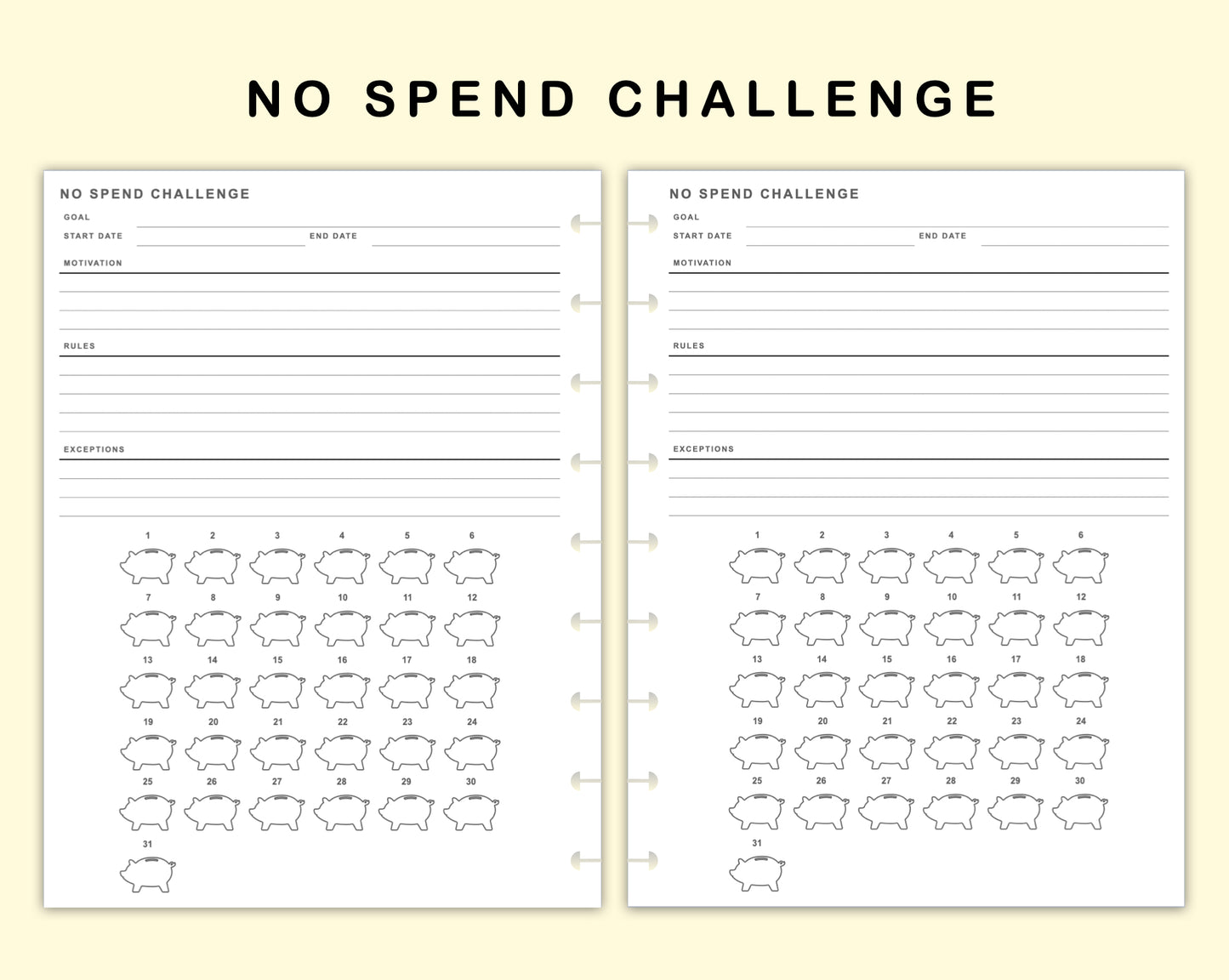 Classic HP Inserts - No Spend Challenge