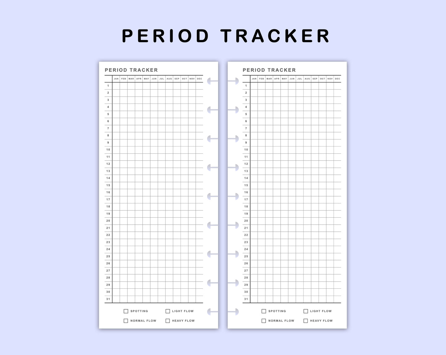 Skinny Classic HP Inserts - Period Tracker