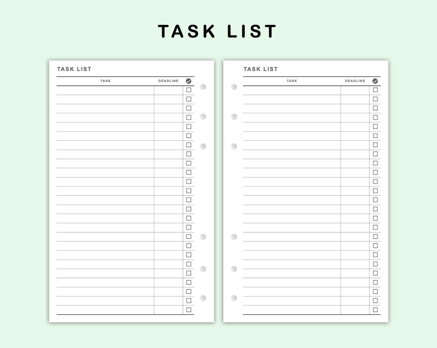 FC Compact Inserts - Task List
