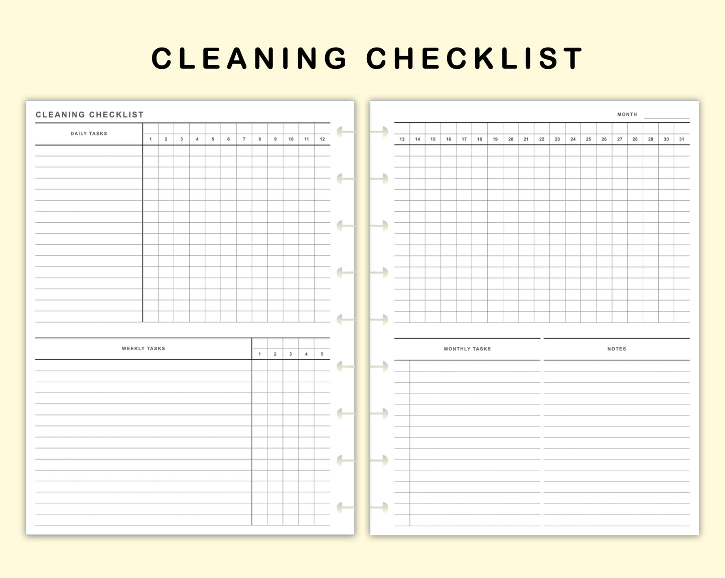 Classic HP Inserts - Cleaning Checklist