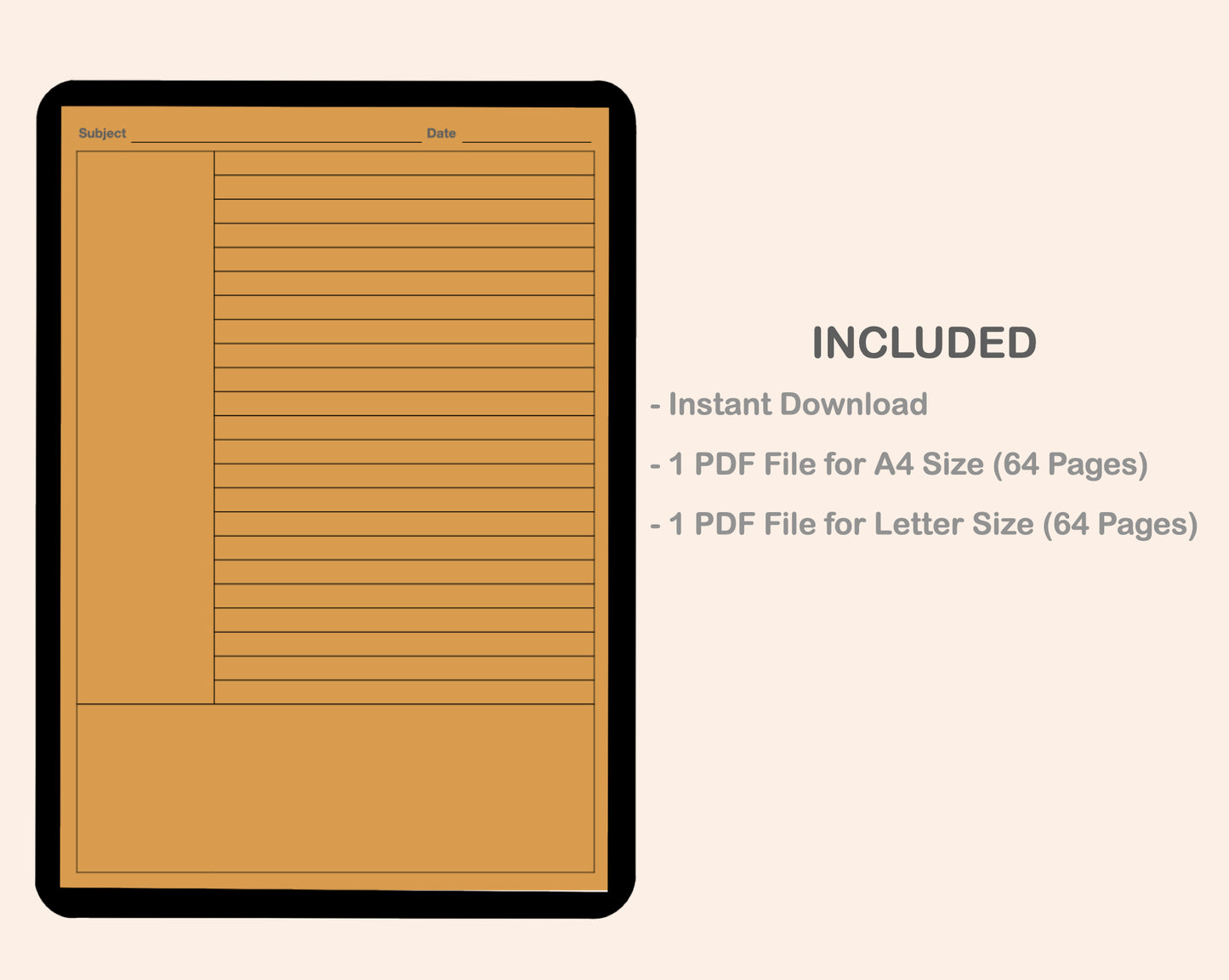 Digital Cornell Notes - Boho