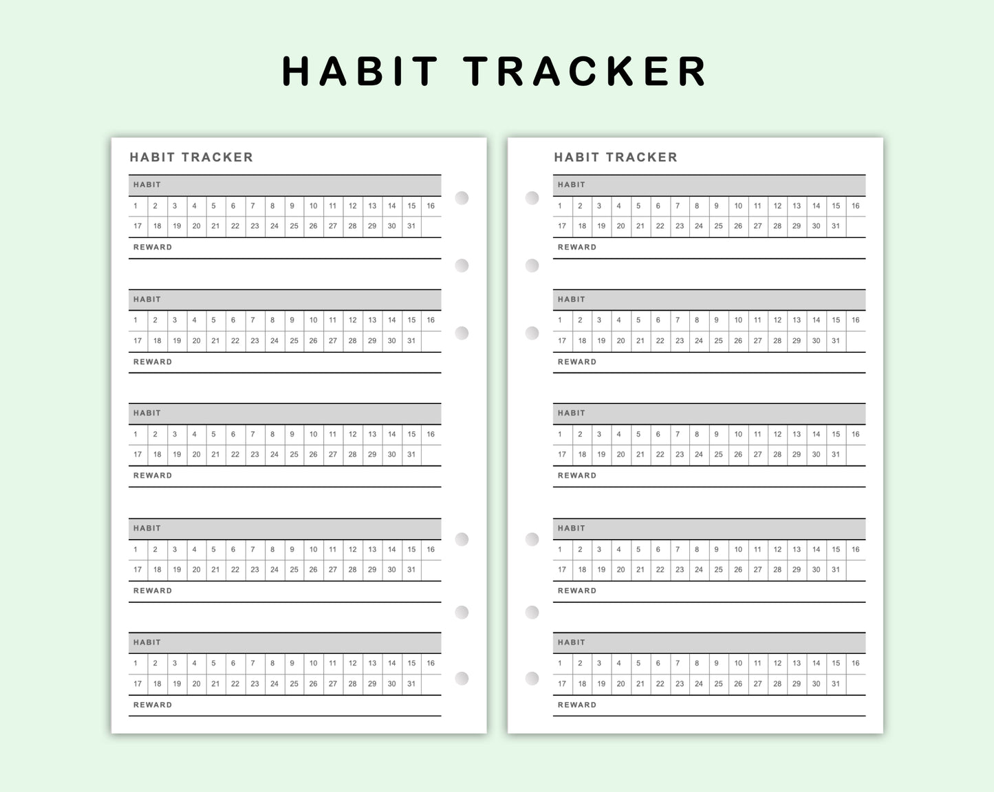 FC Compact Inserts - Habit Tracker