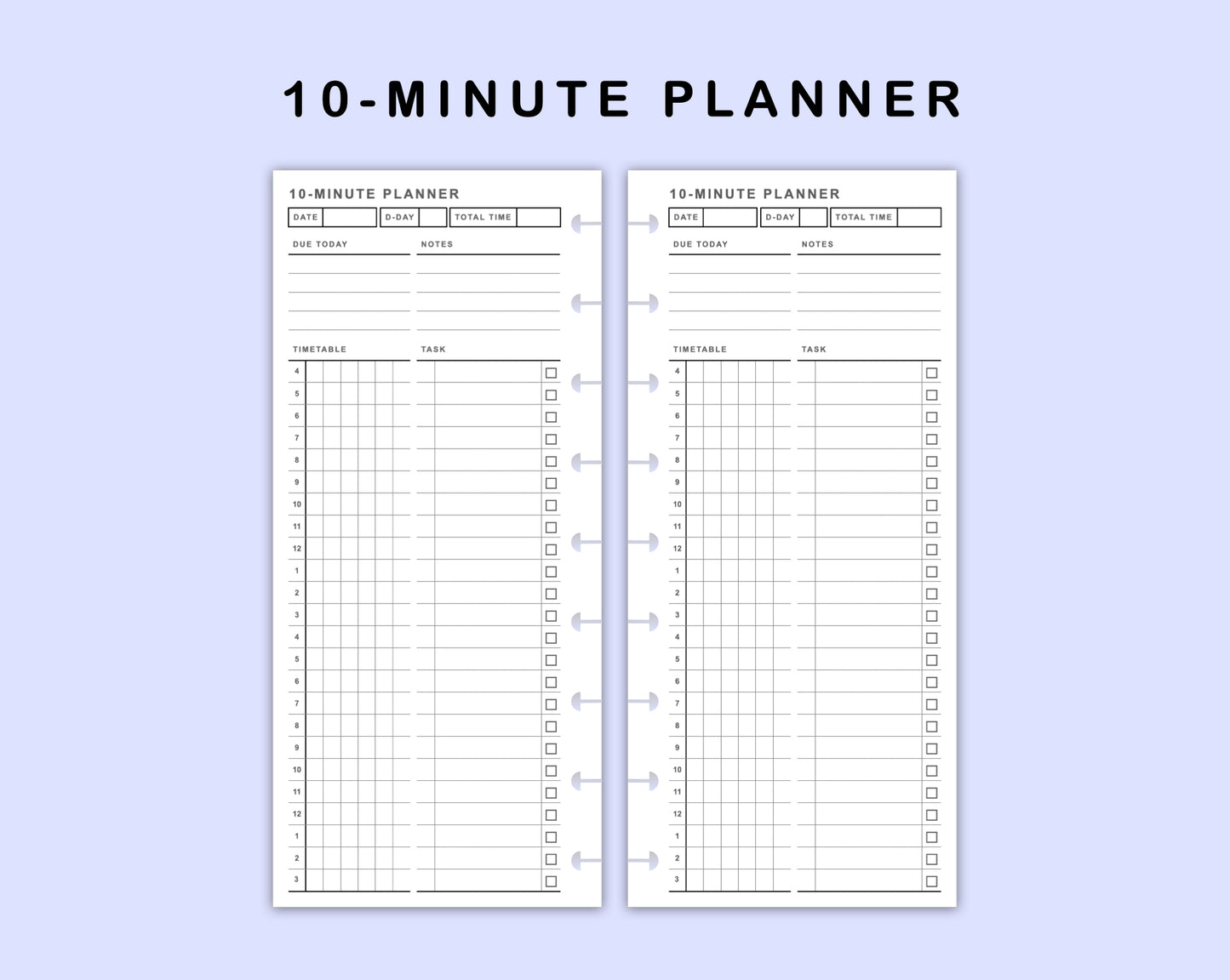 Skinny Classic HP Inserts - 10 Minute Tracker