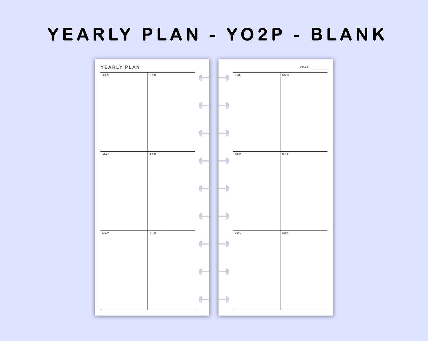 Skinny Classic HP Inserts - Yearly Plan - YO2P - Blank